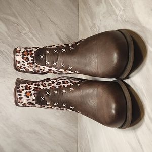 Jolimail Booties Leopard Print Sz 9